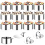 VINATO Set de 12 Cercles à Desserts avec 2 couvercles et 2 socles, Cercle de Service en Acier Inoxydable, diamètre 8 cm pour Mou