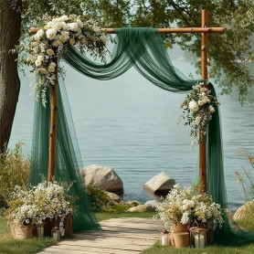 Lot de 2 rideaux en tulle - 75 cm x 800 cm - Arche de mariage - Décoration de mariage - Photographie, fête, mariage - Arche de c
