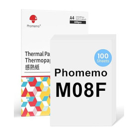 Phomemo M08F A4 Thermique Papier Compatible Avec Phomemo M08F M08D M832 M832D M833 M834 Q302 Imprimantes Mobile Portables pour V