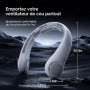 JISULIFE Ventilateur de cou portable amélioré, tour de cou personnel mains libres, réglage à 5 vitesses, 5000 mAh, portable, sil