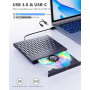DANGZW Lecteur CD DVD Externe pour PC, USB 3.0 et Type-C Portable Lecteur CD DVD +/-RW ROM, Lecteur et Graveur CD DVD Internes p