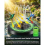 Fontaine Solaire Extérieure de Jardin Flottante, Fontaine Solaire pour Bassin avec 7 Jets d’Eau, Éclairage RGB, Fontaine à Eau S