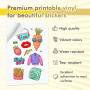 A-SUB Papier autocollant en vinyle imprimable imperméable de qualité supérieure blanc mat, étiquettes autocollantes en vinyle po