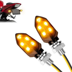 LOPHE 2 Pièces Clignotants Indicateurs LED Moto 12V - Étanche IP65 Résistant à la Pluie - Clignotants Lumières - Universel Harle