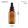 YIZHAO Flacon Compte Gouttes 30ml, Ambré Flacon Huile Essentielle Vide avec Pipette Verre, pour Huile Essentielle, Aromathérapie