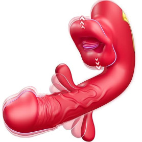 Vibromasseurs Feminin Sex Toýs Femme,4 IN 1 Gode Vibro-Masseur Sex Toys Vibromasseur Femme Clitoridien Puissant Avec 10 Batteme