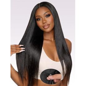 22 Pouces 200 Densité 9X6 HD Lace Drawstring Perruque Cheveux Humain Sans Colle Perruque Femme Naturelle Brésilien Straight Glue