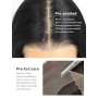 22 Pouces 200 Densité 9X6 HD Lace Drawstring Perruque Cheveux Humain Sans Colle Perruque Femme Naturelle Brésilien Straight Glue