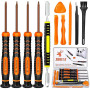 JOREST Kit Demontage PS4 PS3 PS5 Xbox one/360, 11pcs Kit Nettoyage, Outil Reparation pour Manette et Console, avec Tournevis Tor