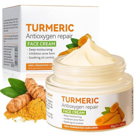 Crème Visage au Curcuma et à la Vitamine C, Crème au Anti Taches, Hydratant Anti-Âge, Cream Éclaircissante pour Les Taches Brune