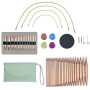 Lot de 13 Paires Aiguilles à Tricoter Circulaires Interchangeables, Kit de Tricot pour Débutants et Professionnels, Facile à Uti
