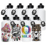 MR.R Lot de 8 bouteilles blanches en aluminium pour sublimation - 600 ml - Pour impression par transfert à chaud