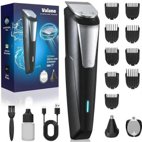 Valano Tondeuse Cheveux Hommes et Tondeuse Barbe Homme, 3 en 1 Rasoir Electriques Hommes Set, Tondeuse Cheveux Sans Fil avec 9 S