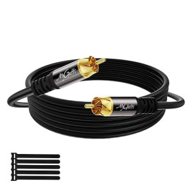 Mygatti 20m Câble de Subwoofer,Câble RCA Coaxial Numérique,Connecteurs Plaqués or,Caisson de Basses,Récepteurs AV,Amplificateur,