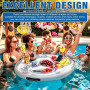 DAJASD Gonflable Porte Gobelet Piscine, 8 Trous Grand Plateau Piscine, 2 en 1 Porte-gobelet Gonflable avec Pompe À Air, 71X56cm