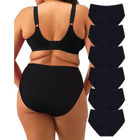 Levao Culotte Grande Taille Slip Femme 1XL-4XL Confort Culotte Femme Coton Dentelle sous-vêtements Shorties Doux 44-55 Lot de 6