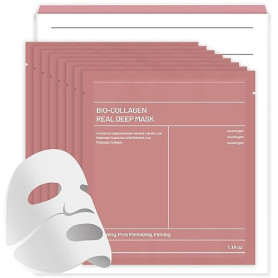 Bukamkom Masque visage en collagène (8 paquets), Masque visage Hydrogel pour l'hydratation et l'apaisement, Masques en collagène