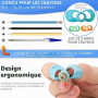 Stylo Lot de 3 Grippies Aide écriture, Guide Doigt Ecriture Enfant - Pencil Grips for Kids Ergonomique Aide Ecriture Pour Enfant