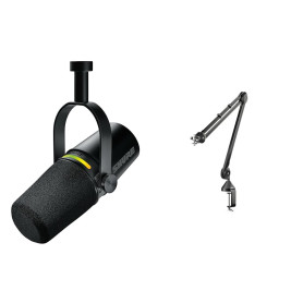 Shure MV7+ Microphone pour Podcast-Audio amélioré, Bandeau Tactile LED, Sorties USB & RØDE PSA1 Bras de Studio Professionnel