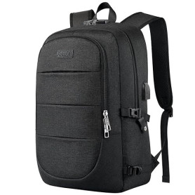 AMBOR Sac à Dos Ordinateur Portable, Sac a Dos Grande Capacité Homme Femme Imperméable 17.3 Pouces avec USB Charging Port Sac a