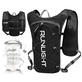 Runlight Gilet de course pour homme et femme, sangles de poitrine réglables, gilet d'hydratation avec bouteille d'eau de 1500 ml