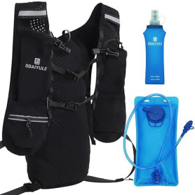 BBAIYULE® Sac à dos de course avec support de téléphone, sac à dos d'hydratation 5 L pour homme et femme avec sac d'hydratation