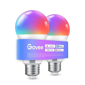 Govee Ampoule E27 WiFi et Bluetooth Intelligentes, Compatible avec SmartThings, Matter, Alexa et Google Assistant, 800LM, Synchr