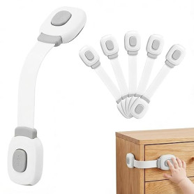 BillyBath Bloc Porte Securite Bebe 6 Pièces, Bloque Tiroir Placards Loquets et Frigo Securite Placard Enfant Protection Bebe Mai