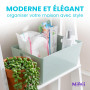 Niftii Lot de 5 Paniers de Rangement Plastique avec Poignées – Bac Rangement Cuisine & Salle de Bain – Petit Bac Empilable 3,9L 