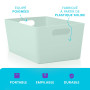 Niftii Lot de 5 Paniers de Rangement Plastique avec Poignées – Bac Rangement Cuisine & Salle de Bain – Petit Bac Empilable 3,9L 