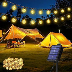 Guirlande Lumineuse Exterieure,8.1M 30 LED Guirlande Solaire Exterieur,8 Modes IP65 Étanche Lumiere Solaire Exterieur,Guirlande