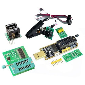 EEPROM Programmateur BIOS USB CH341A + Clip SOIC8 + Adaptateur 1,8 V + Adaptateur SOIC8 pour flash série 24 25