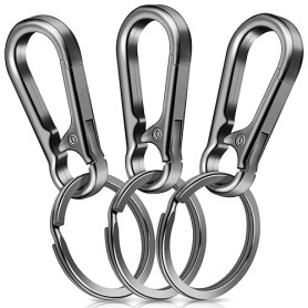 Caianwin 3 Pièces Mousqueton Porte Clé Porte Clef Mousquetons en Métal Porte-Clés Homme pour Accrocher dans Le Sac à Dos, Clés d