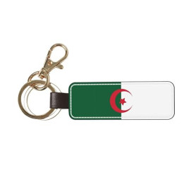 WXZYFP Drapeau de l'Algérie Porte-clés Voiture Pendentif Personnalité Créative Simple Serrure Porte-clés Anneau Homme Femme Coup