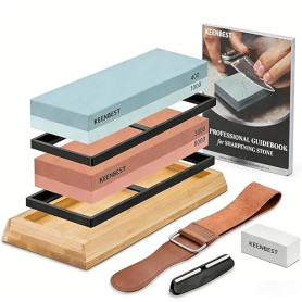 KEENBEST Ensemble de pierres à aiguiser à grain réel de qualité supérieure 400 1000 3000 8000 Pierre à aiguiser japonaise pour c