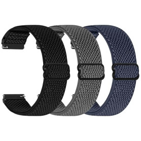 YONGBB 22mm Bracelet en nylon élastique pour Xiaomi Redmi Watch 5 Active/5 Lite/Watch S4 47mm/S4 Sport/Garmin Venu 3/Venu 2/Fore