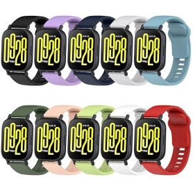 Xisair 10 Bracelets Compatibles avec Xiaomi Redmi Watch 5 Lite et Active - Remplacement en Silicone - Bande Étanche, Respirante