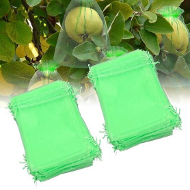 Lot de 100 sacs de protection en maille respirante pour fruits et plantes - 20 x 30 cm