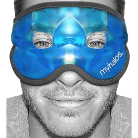 MyHalos Masque en gel rafraîchissant réutilisable avec sangles réglables – Masque froid pour les yeux gonflés, les cernes et de