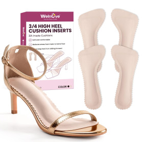 2 paires semelle confort femme - Welnove 3/4 coussinets pour talons hauts empêchant le pied de glisser vers l'avant - Doux et in