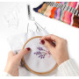 289pcs Kit Fil Broderie Embroidery Floss,200 Couleurs Fils de Point de Croix pour Broderie et 30 Fils Noir&Blanc,8M/6Brins Fil à