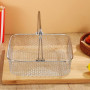 Healifty Panier De Friteuse À Air Carré En Acier Inoxydable 8.07X8.07X2.56In Avec Poignée Ergonomique Accessoire De Cuisson Pour