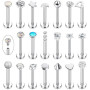 LOLIAS 20 Pcs Tragus Cartilage Helix Boucles d'oreilles pour Femme Homme Monroe Labret Piercing Oreille Lèvre Nez Acier Inoxydab
