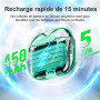 Étui de Chargement sans Fil de Remplacement Compatible avec Les AirPods 4, 450 mAh étui de Chargement avec Bouton Bluetooth pour