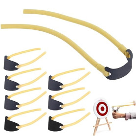 BUOSHUO 8 pièces Elastique Lance Pierre,Bandes de Catapulte en Latex de Elastique Caoutchouc,Lance Pierre Adulte Puissant Chasse