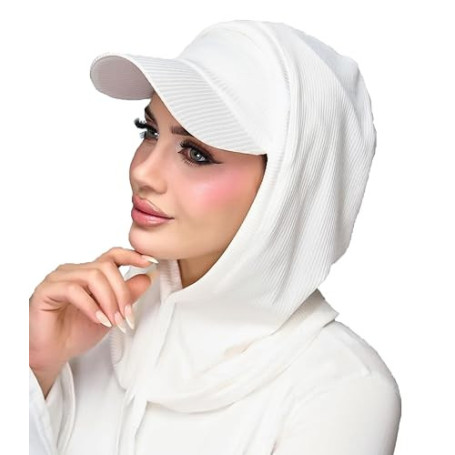 Faxianther Chapeau Souple Femme Musulmane Casquette Hijab Jersy Élastique Doux Respirant Ensemble de Bonnet Écharpe de Chimio Ca