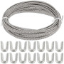 GORGECRAFT Désossage de Corset en Acier Plat en Spirale de 5mX4mm avec 20 Embouts D'Os en Spirale en Acier Inoxydable Couvre-Fil