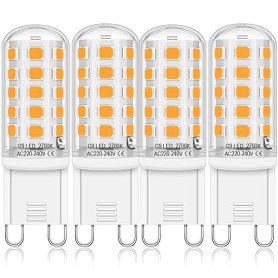 Auting Ampoules LED G9 Blanc chaud 2700K, Ampoules LED G9 4W Équivalent à une lampe halogène 30W-40W, 400 Lumens sans scintillem