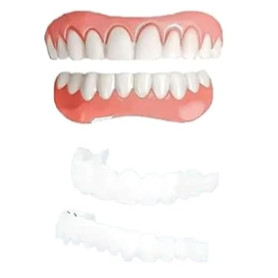 Prothèse Dentaire Complète en Silicone de Qualité Supérieure – Dentier Amovible Immédiat pour Homme et Femme – Fausses Dents Nat