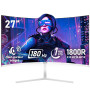 Gawfolk Écran PC 27 Pouces incurvé 180Hz Gaming Computer Moniteur, 1800R,1ms，FHD 1080p, 178 ° Grand Angle,Haut-Parleur intégré, 